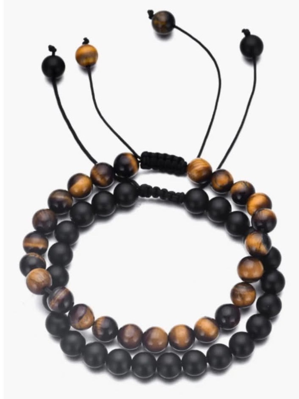 NWOT Adornia Men's Set of 2 Beaded Stretch Bracelets MRSP $88